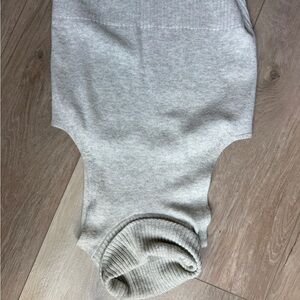 Madewell Cream Ribbed Sleeveless Turtleneck